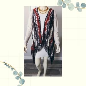 Rue 21 Crochet Vest Chaleco Hippie Boho. New Brown beige. One size.